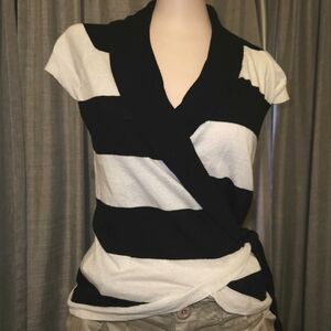 Striped Wrap Top
